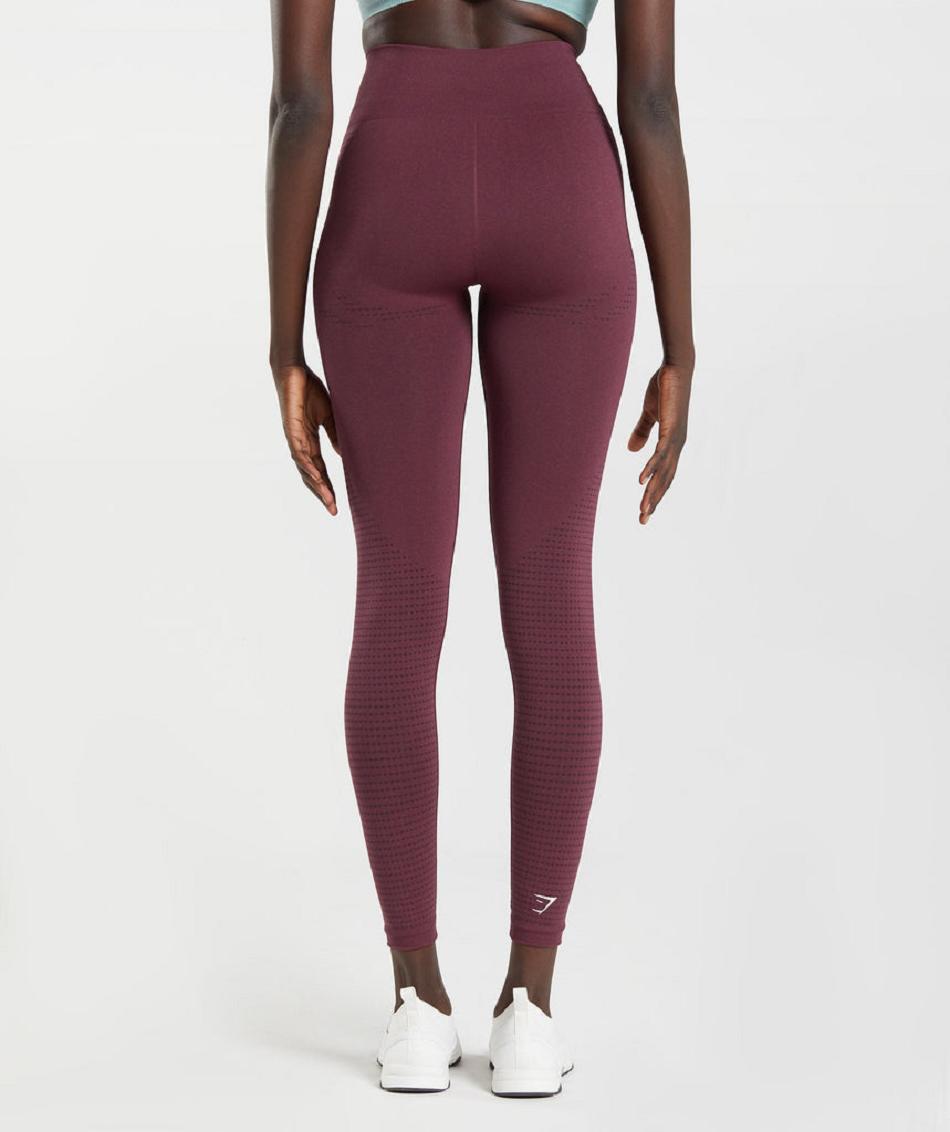 Legginsy Damskie Gymshark Vital Seamless 2.0 Bordowe | PL 2227UZG